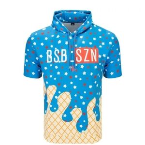 NWT BSBL-SZN Short Sleeve Hoodie V3USA Ice Cream size small